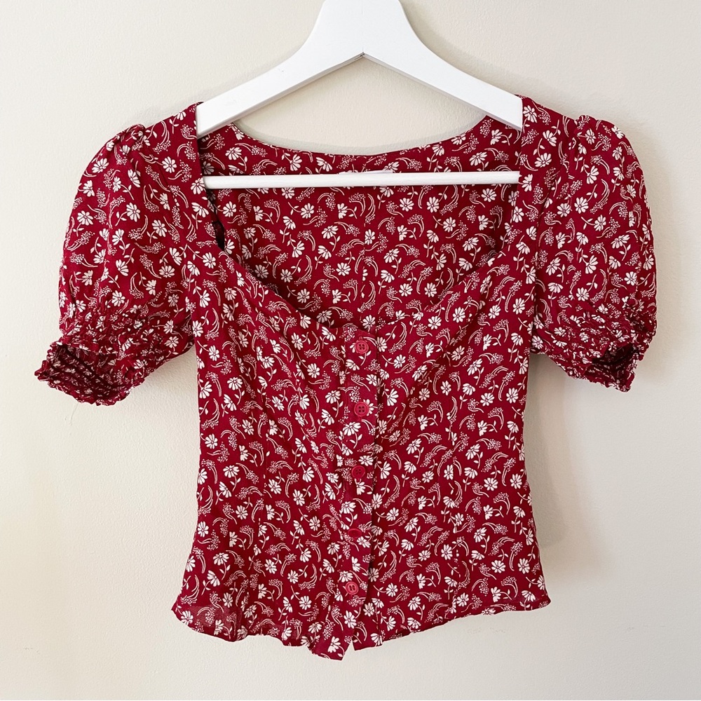 Reformation • Floral Print Sweetheart Neckline • 0